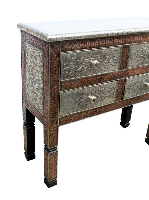 Silver Nickel and Brass Cabinet  - NK-CA040