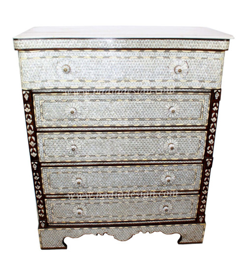 Tall Mother of Pearl Dresser - MOP-DR054