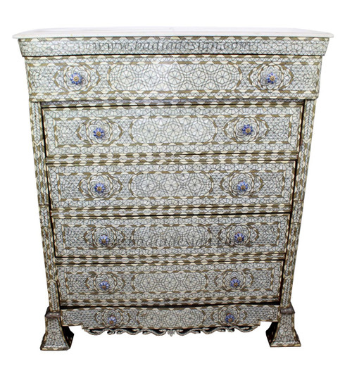 Tall Mother of Pearl Dresser - MOP-DR055