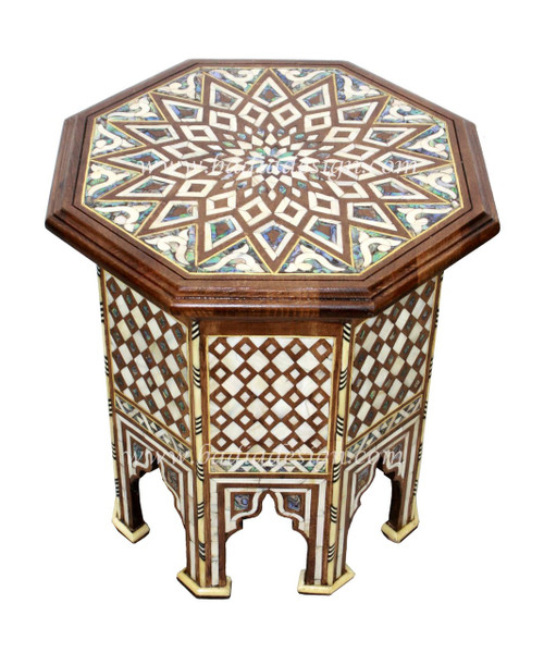 Syrian Design Inlay Side Table - MOP-ST055