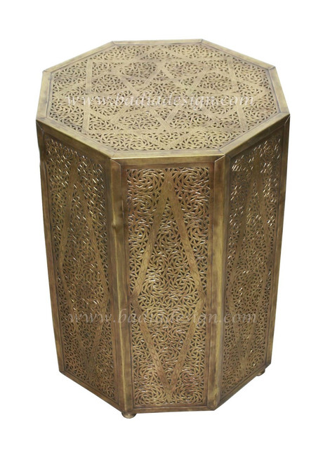 Hand Punched Brass Side Table - B-LT012