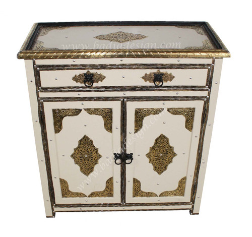 Metal and Pressed Leather Cabinet - ML-CA024