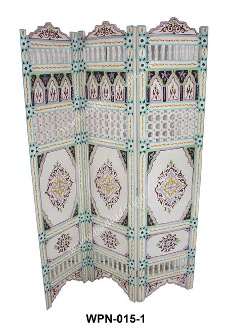 Hand Painted Wooden Screen Divider - WPN-015