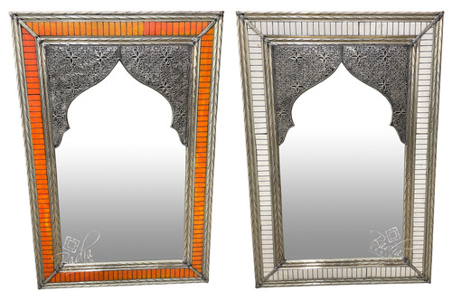 Rectangular Shaped Metal and Camel Bone Mirror - M-MB069