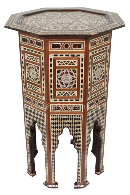 Syrian Design Inlay Side Table - MOP-ST077