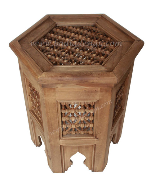 Moucharabieh Wooden Side Table - CW-ST012
