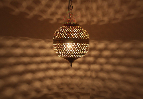 Honeycomb Design Silver Lantern - LIG353