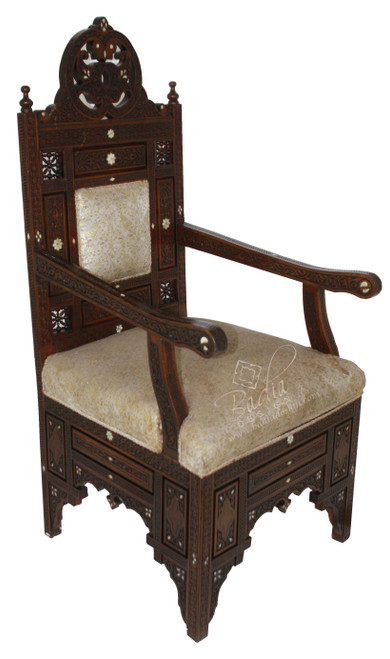 Mother of Pearl White Bone Inlay Chair - MOP-CH027