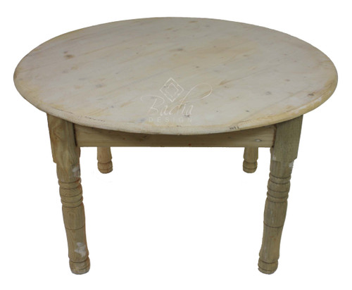 Round Unstained Wooden Coffee Table - CW-ST053