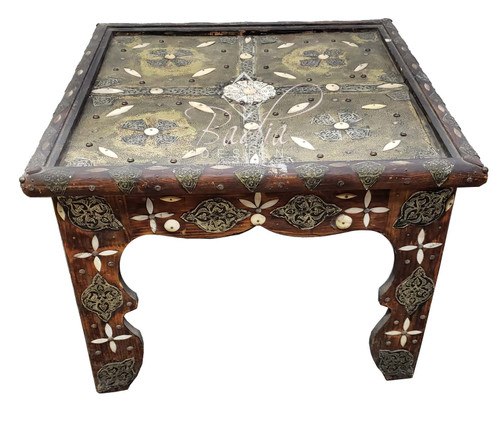 Square Shaped Metal and White Bone Coffee Table - MB-CT017