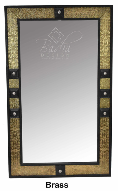 Hand Carved Metal and Wood Design Mirrors - M-EM022