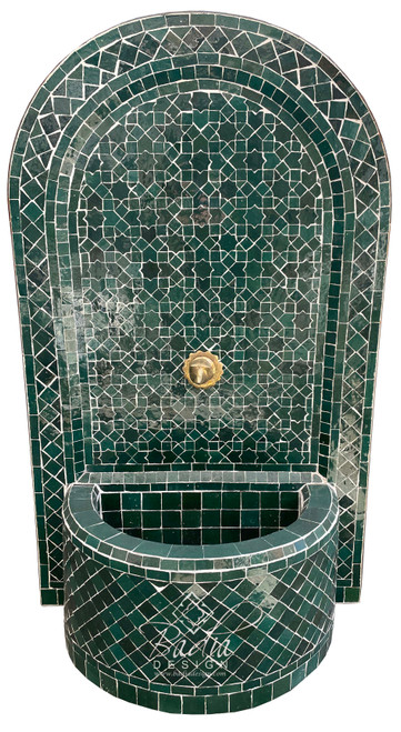Green Moroccan Mosaic Tile Water Fountain - MF709