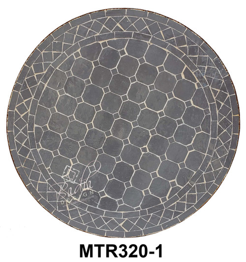 24 Inch Moroccan Round Tile Table Top - MTR320