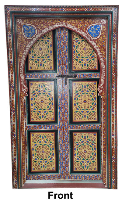 Multi-Color Hand Painted Wooden Door - HPD022