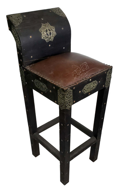 Barstool Height Metal and Hard Leather Chair - ML-CH302