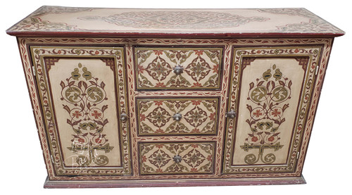 Large Vintage Hand Painted Wooden Cabinet - HP-CA069