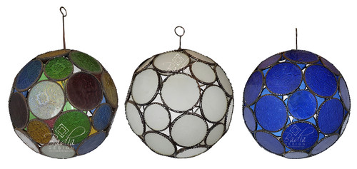 Round Hanging Multi-Color Glass Lanterns - LIG431