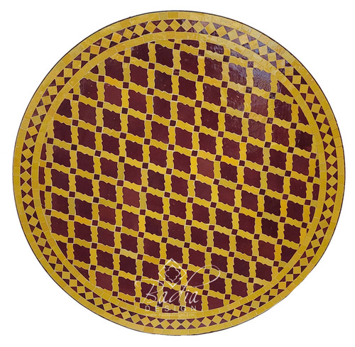 34 Inch Yellow Ceramic Tile Table Top - MTR348