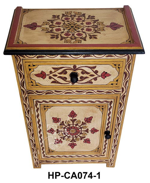 Small Hand Painted Bedroom Nightstand - HP-CA074