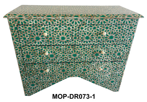 Mother of Pearl Inlay Dresser with 4 Drawers - MOP-DR073