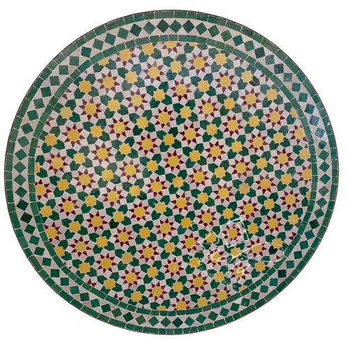 36 Inch Round Vivid Color Tile Table Top - MTR506