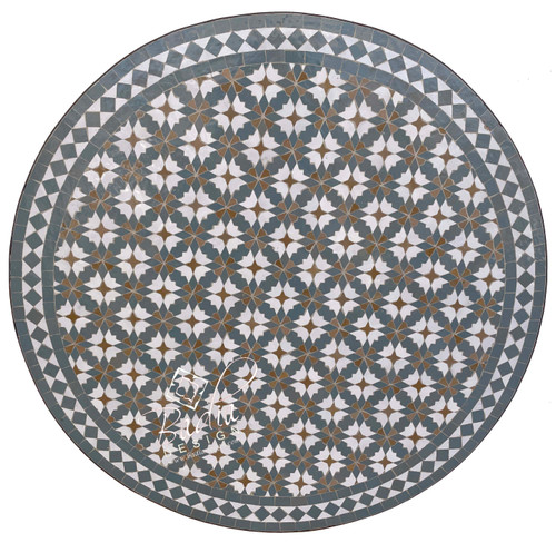 32 Inch Intricately Designed Ceramic Tile Table Top - MTR368