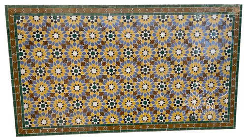 63" x 36" Rectangular Shaped Tile Table Top with Intricate Colors - MT811