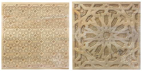 Square Hand Carved Wooden Panel - WP214