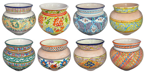 hand painted clay pots designs