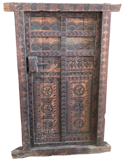 Old Hand Carved Wooden Door - CWD041