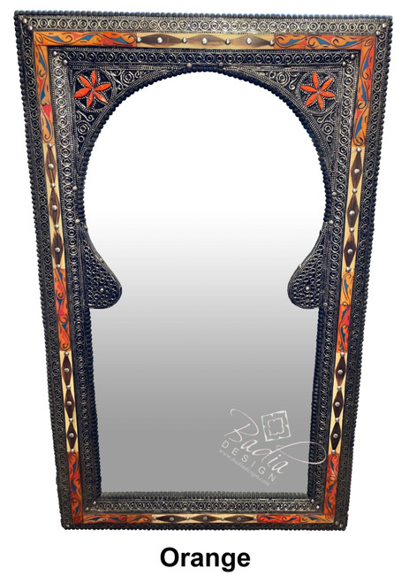 Rectangular Shaped Metal and Bone Mirror - M-MB108