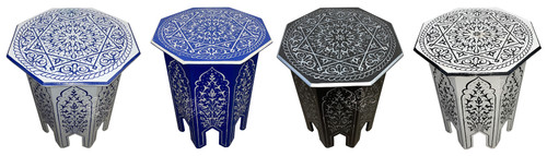 Multi Color Hand Painted Side Tables - HP338