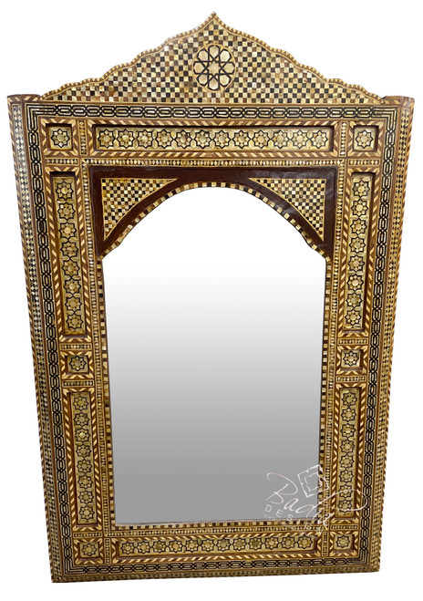 Rectangular Shaped Syrian Design Mother of Pearl Inlay Mirror - M-MOP054