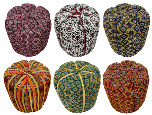 Multi-Color Moroccan Fabric Pouf - FP042