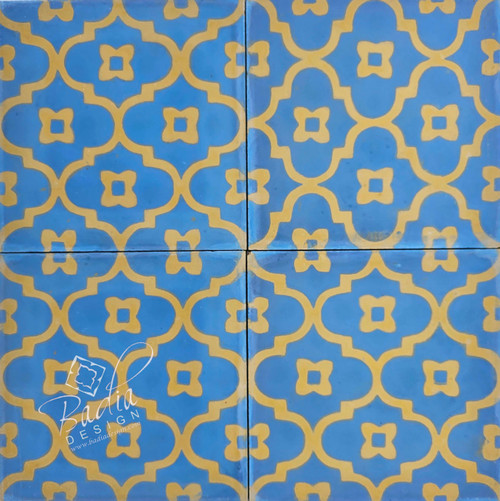 Moroccan Blue and Yellow Cement Floor Tile - CT123