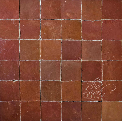 Brick Red Glazed Zellige Mosaic Tile - TM118