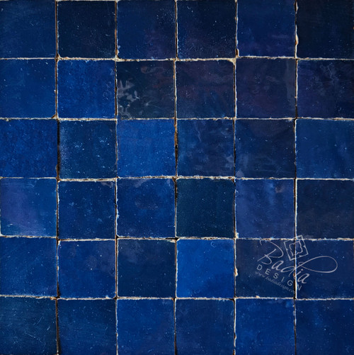 Dark Blue Glazed Zellige Mosaic Tile - TM126