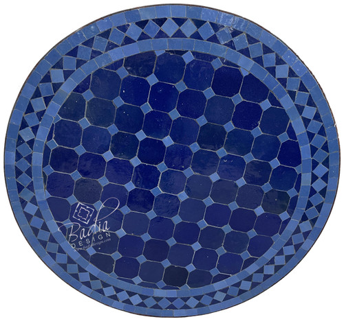 Blue 24 Inch Round Tile Table Top - MTR544