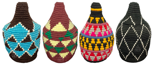 Handwoven Berber Baskets with Bright Vivid Colors - HD290