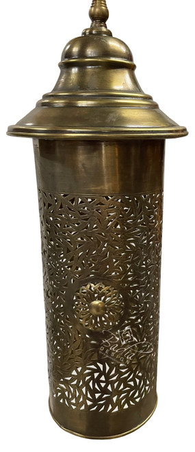 Tall Cylinder Shaped Brass Lantern - LIG480