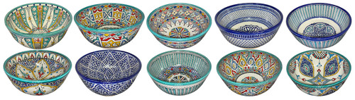 11 1/2 Inch Wide Multi-Color Hand Painted Ceramic Bowls - CER-B029