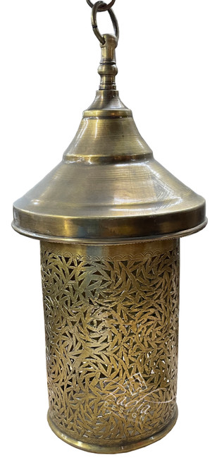 Intricately Designed Cylinder Shaped Brass Lantern  - LIG488