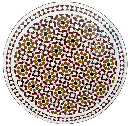 32 Inch Multi-Color Intricately Designed Tile Table Top - MTR396