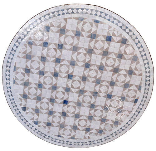 39 Inch Round Moroccan Mosaic Tile Table Top - MTR572