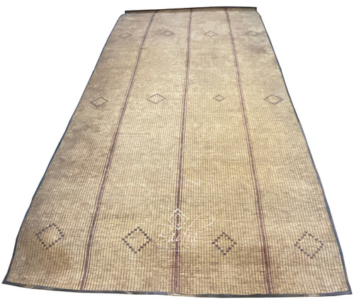 Vintage Handwoven Berber Straw Mat - R966