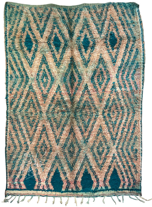 Turquoise Handwoven Moroccan Berber Rug - R015