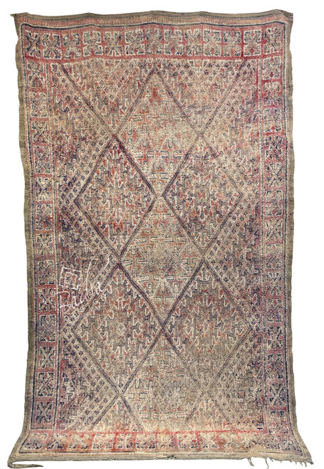 Faded Multi-Color Vintage Moroccan Berber Rug - R025