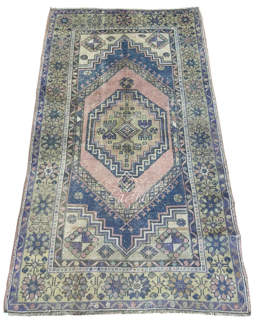 Green Multi-Color Handmade Moroccan Rug - R036