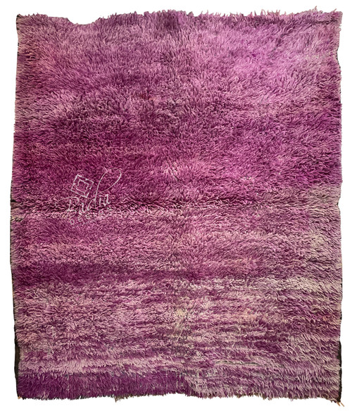 Purple Faded Shaggy Moroccan Berber Rug - R043