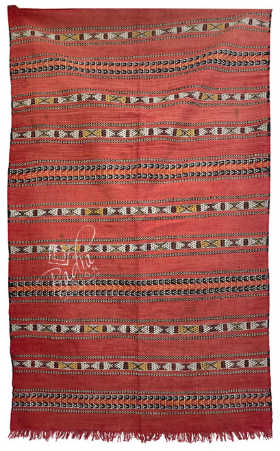 Red Moroccan Tribal Kilim Rug - R0235